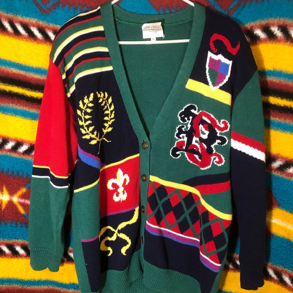 VTG 1993 Susan Bristol Womans Large Sweater v neck - Picture 8 of 8